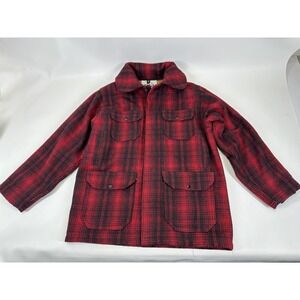 Woolrich Hunting Jacket Wool Mackinaw Buffalo Plaid Coat 60s 70s Mens 40 Vintage